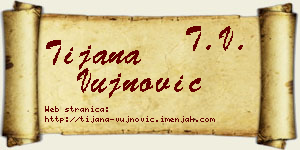 Tijana Vujnović vizit kartica